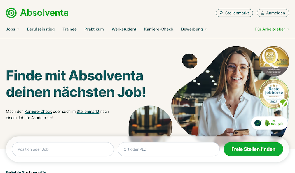 Homepage Absolventa
